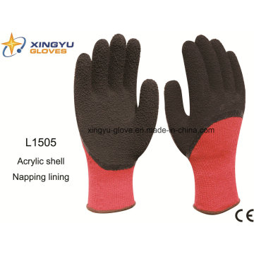 Acrylic Shell Napping Lining Latex 3/4 Coated Safety Work Glove (L1505)